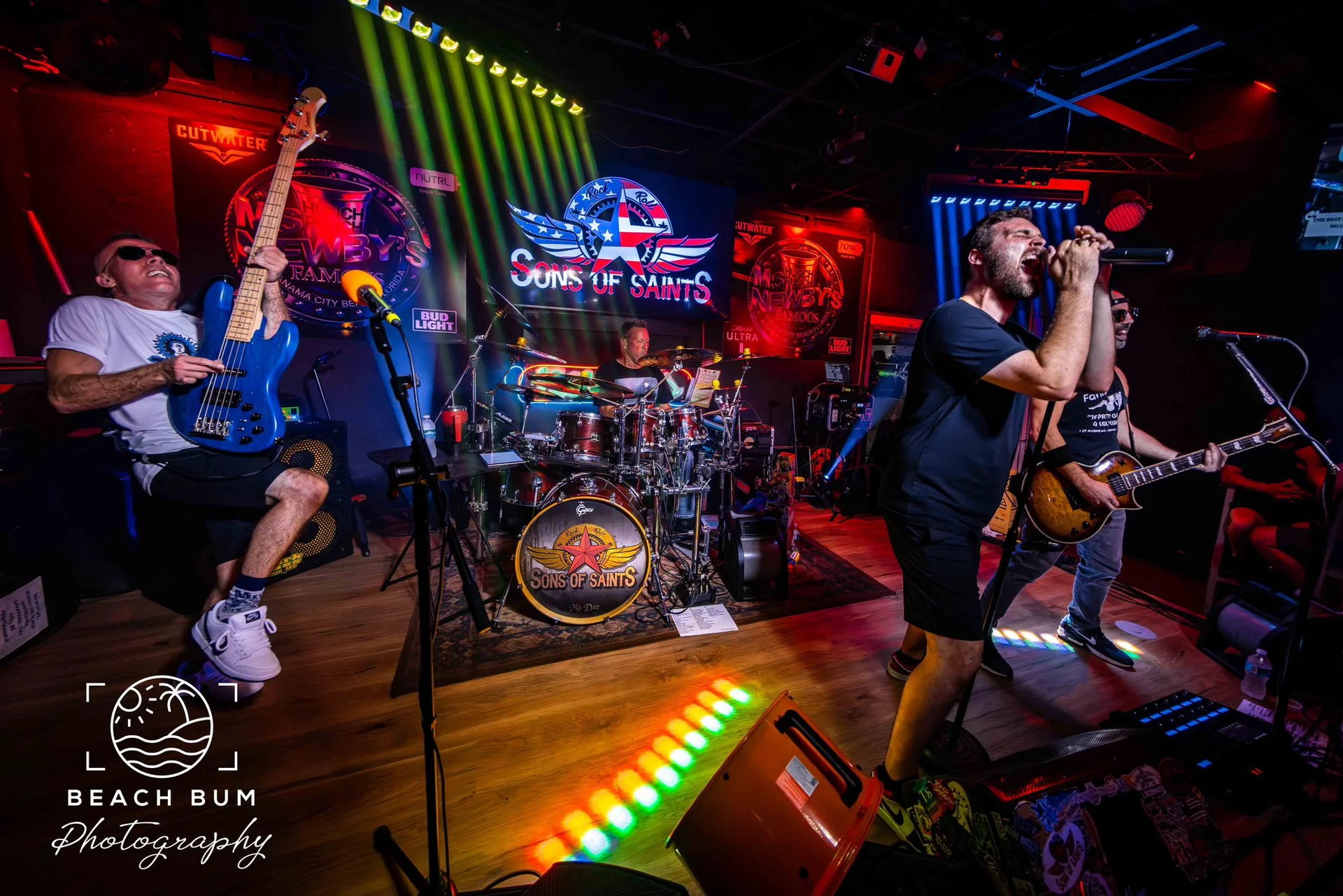 Full band at Ms Newbys